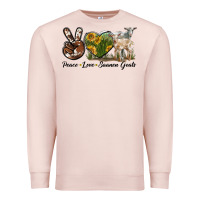 Pale Pink Peace Love Saanen Goats Premium Sweatshirt - LillyAllenDesigns