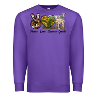 Purple Peace Love Saanen Goats Premium Sweatshirt - LillyAllenDesigns