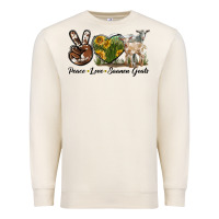 Sandshell Peace Love Saanen Goats Premium Sweatshirt - LillyAllenDesigns