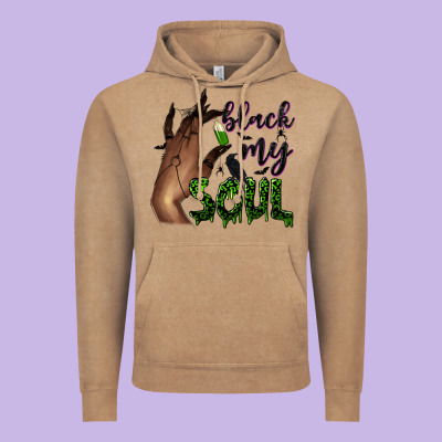 Black My Soul Vintage Hoodie Designed By Nancycooperartshop