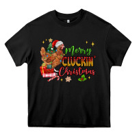 Black Merry Cluckin' Christmas Heavy Core Tee - MaliasSmallBusiness