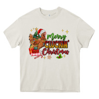 Cream Merry Cluckin' Christmas Heavy Core Tee - MaliasSmallBusiness