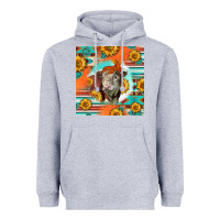 Heather Grey Hereford Bull Heavyweight Hoodie - LillyAllenDesigns