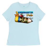 Baby Blue kindergarten dude Ladies Tee - BundleAndBundleShop