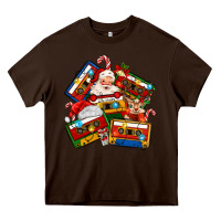 Chocolate Brown christmas cassette tapes Heavy Core Tee - MaliasSmallBusiness