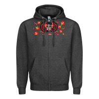 Charcoal Heather sugar skull rose libbey glass Zipper Hoodie - BundleAndBundleShop