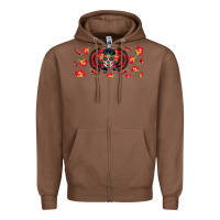 Chestnut sugar skull rose libbey glass Zipper Hoodie - BundleAndBundleShop