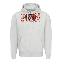 Dove Grey sugar skull rose libbey glass Zipper Hoodie - BundleAndBundleShop
