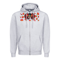 Heather Grey sugar skull rose libbey glass Zipper Hoodie - BundleAndBundleShop