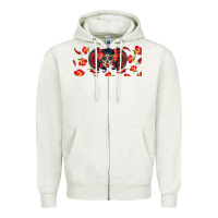 Oatmeal Heather sugar skull rose libbey glass Zipper Hoodie - BundleAndBundleShop