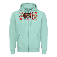 Seafoam sugar skull rose libbey glass Zipper Hoodie - BundleAndBundleShop
