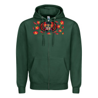 Sports Green sugar skull rose libbey glass Zipper Hoodie - BundleAndBundleShop