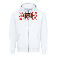 White sugar skull rose libbey glass Zipper Hoodie - BundleAndBundleShop