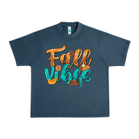 Midnight Navy Fall Vibes with Food Urban Heavy Tee - texasbilliewilder