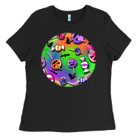 Black halloween round earrings 4 Ladies Tee - BundleAndBundleShop