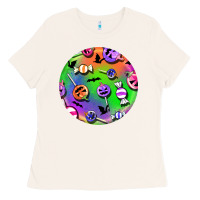 Bone halloween round earrings 4 Ladies Tee - BundleAndBundleShop