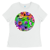 White halloween round earrings 4 Ladies Tee - BundleAndBundleShop
