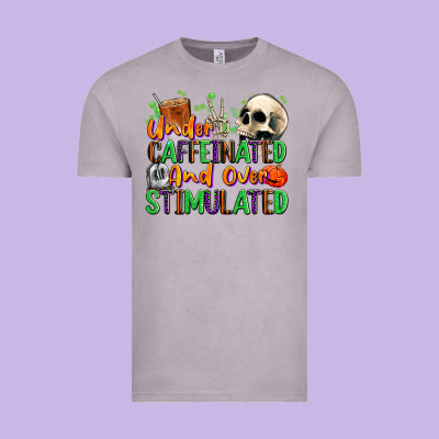 Under Caffeinated And Over Stimulated Vintage Tee Designed By Texasbilliewilder