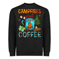 Black Campfires And Coffee Camping Coffee Heavyweight Sweatshirt - FaDigitalArtStudio