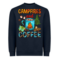 Navy Campfires And Coffee Camping Coffee Heavyweight Sweatshirt - FaDigitalArtStudio
