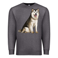 Charcoal Heather Alaskan Malamute Dog Premium Sweatshirt - LillyAllenDesigns