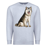 Heather Grey Alaskan Malamute Dog Premium Sweatshirt - LillyAllenDesigns