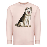 Pale Pink Alaskan Malamute Dog Premium Sweatshirt - LillyAllenDesigns