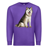 Purple Alaskan Malamute Dog Premium Sweatshirt - LillyAllenDesigns