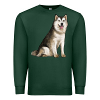 Sports Green Alaskan Malamute Dog Premium Sweatshirt - LillyAllenDesigns