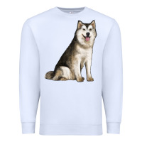 White Alaskan Malamute Dog Premium Sweatshirt - LillyAllenDesigns