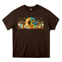 Chocolate Brown hippie soul leopard sunflower Heavy Core Tee - JahusDesignShop