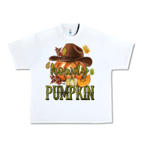 White Howdy Pumpkin Urban Heavy Tee - texasbilliewilder