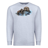Heather Grey california sea otter Premium Sweatshirt - LillyAllenDesigns