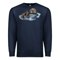 Navy california sea otter Premium Sweatshirt - LillyAllenDesigns