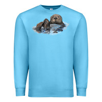 Ocean Blue california sea otter Premium Sweatshirt - LillyAllenDesigns