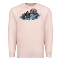 Pale Pink california sea otter Premium Sweatshirt - LillyAllenDesigns