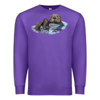 Purple california sea otter Premium Sweatshirt - LillyAllenDesigns