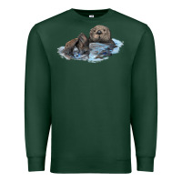 Sports Green california sea otter Premium Sweatshirt - LillyAllenDesigns