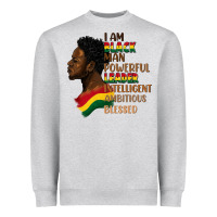 Heather Grey I am black man Heavyweight Sweatshirt - FaDigitalArtStudio