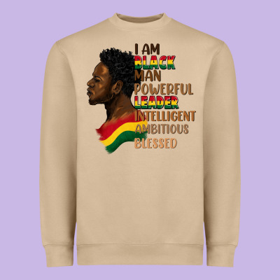 I Am Black Man Heavyweight Sweatshirt Designed By Fadigitalartstudio
