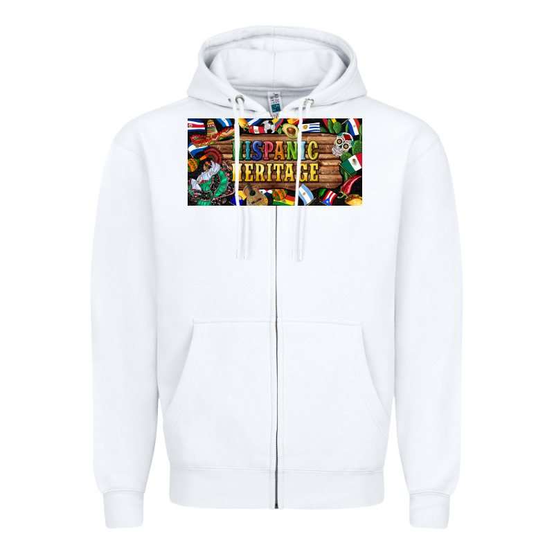 Hispanic Heritage License Plate Zipper Hoodie by BundleAndBundleShop | Teevron