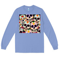 Colony Blue cinco de mayo skull Long Sleeve Tee - CowGirlArtShop