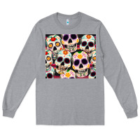 Heather Grey cinco de mayo skull Long Sleeve Tee - CowGirlArtShop