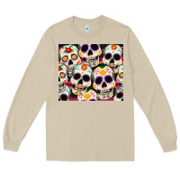 Mushroom cinco de mayo skull Long Sleeve Tee - CowGirlArtShop