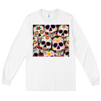 White cinco de mayo skull Long Sleeve Tee - CowGirlArtShop