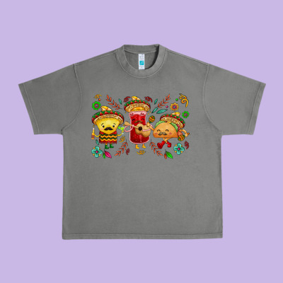 Mexican Taco Nacho And Souce Urban Heavy Tee Designed By Nancycooperartshop
