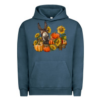 Pigment Midnight Navy donkey sunflower and pumpkin farm Urban Hoodie - BarkalooDesign