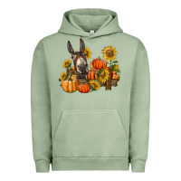 Pigment Oil Green donkey sunflower and pumpkin farm Urban Hoodie - BarkalooDesign