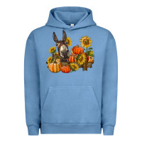 Pigment Pebble Blue donkey sunflower and pumpkin farm Urban Hoodie - BarkalooDesign