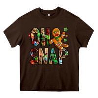 Chocolate Brown Oh snap Christmas Heavy Core Tee - NancyCooperArtShop